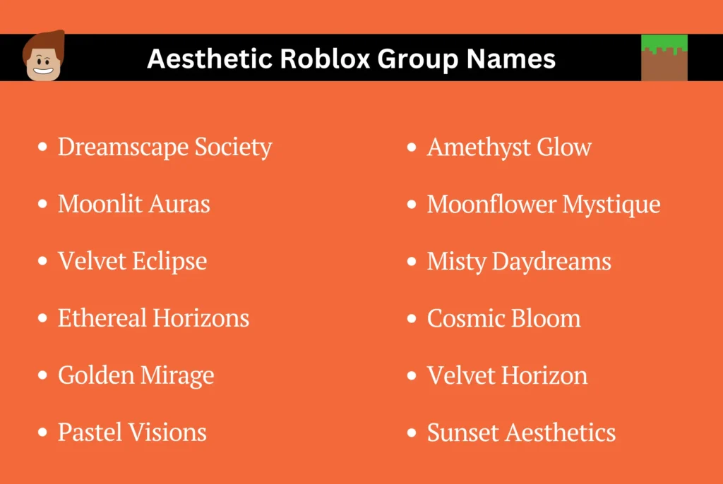 Aesthetic Roblox Group Names