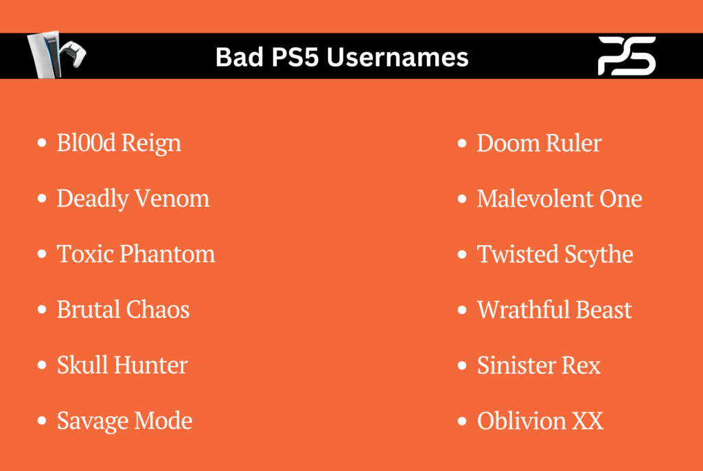 Bad PS5 Usernames