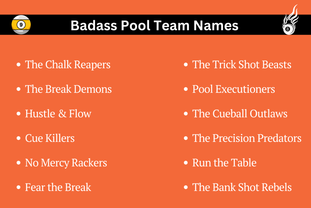 Badass Pool Team Names