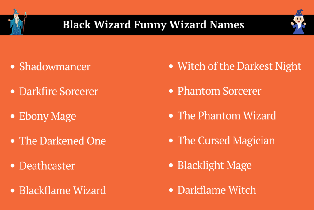 Black Wizard Funny Wizard Names