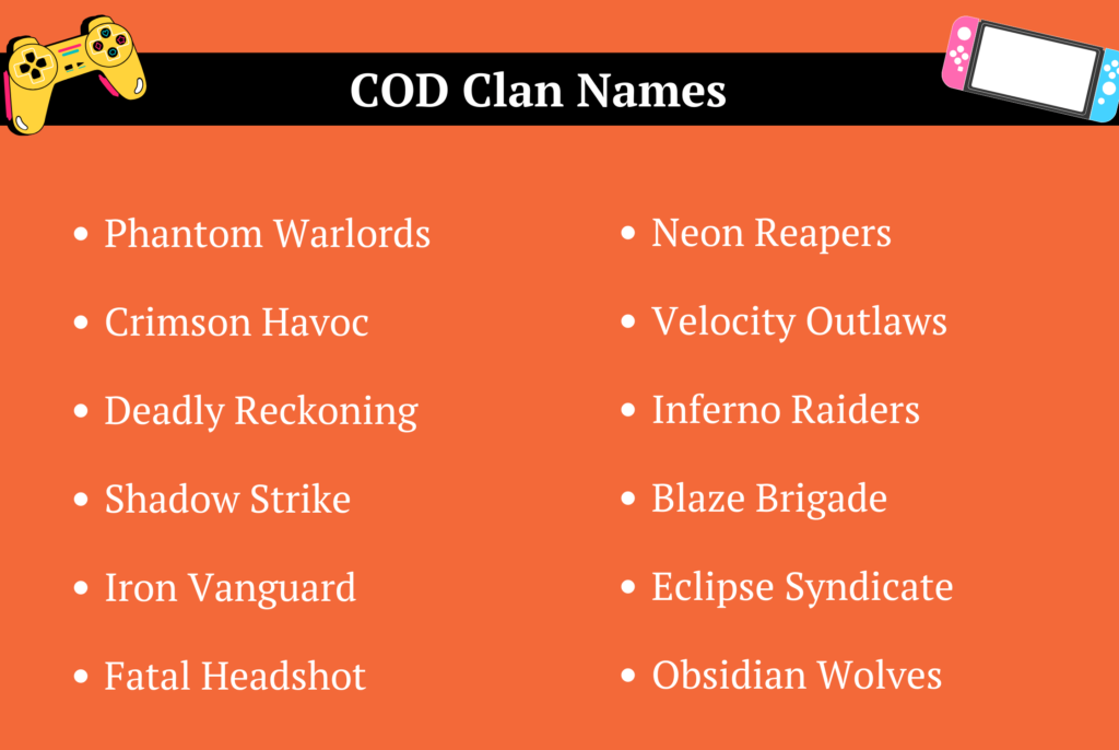 COD Clan Names