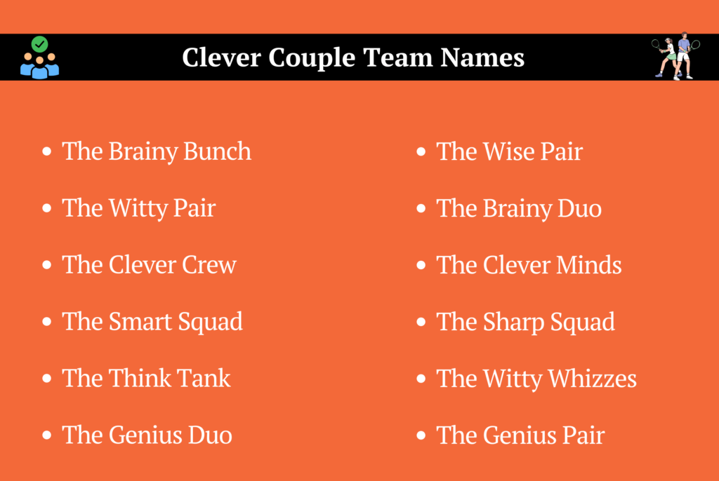 Clever Couple Team Names