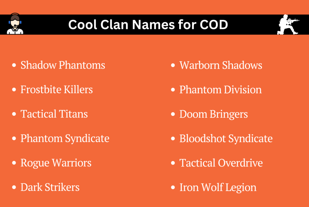 cool clan names for COD