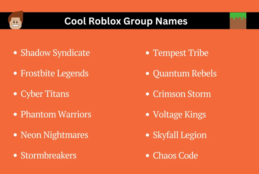 Cool Roblox Group Names