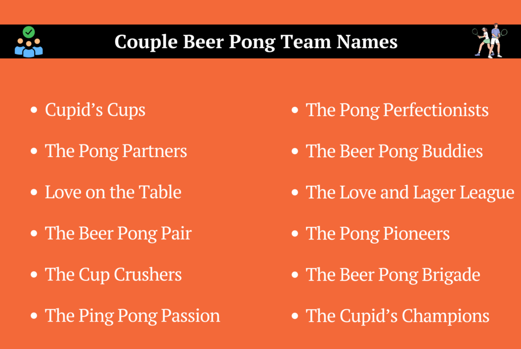 Couple Beer Pong Team Names