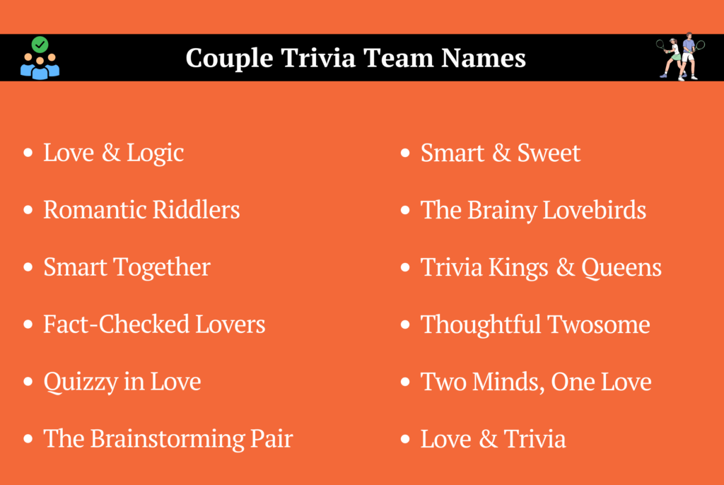 Couple Trivia Team Names