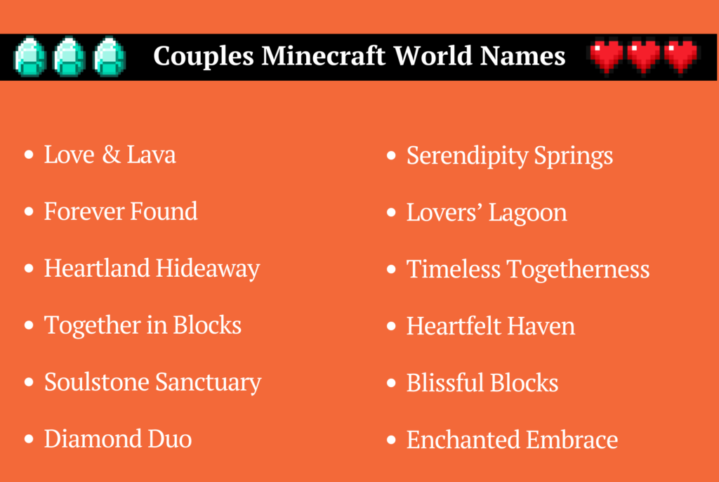 Couples Minecraft World Names