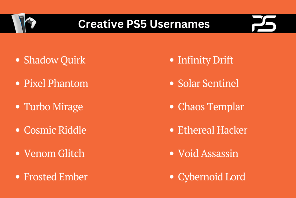 Creative PS5 Usernames