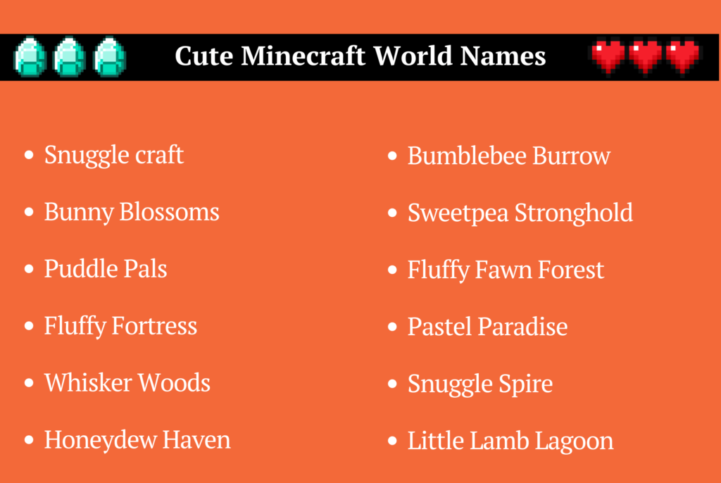 Cute Minecraft World Names