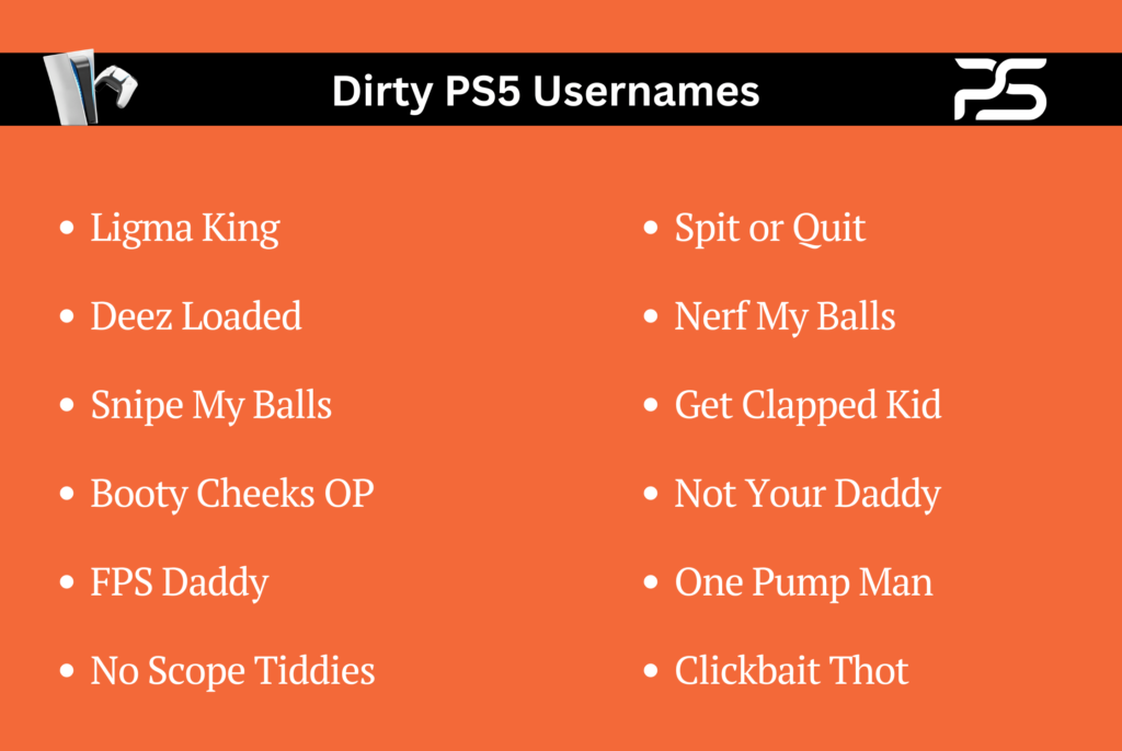 Dirty PS5 Usernames