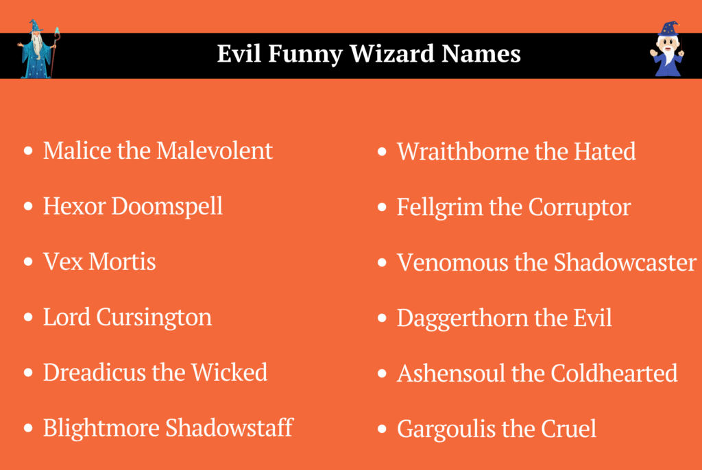 Evil Funny Wizard Names