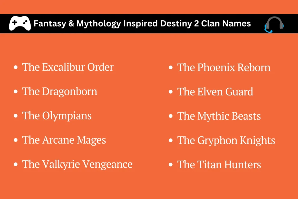 Fantasy & Mythology Inspired Destiny 2 Clan Names