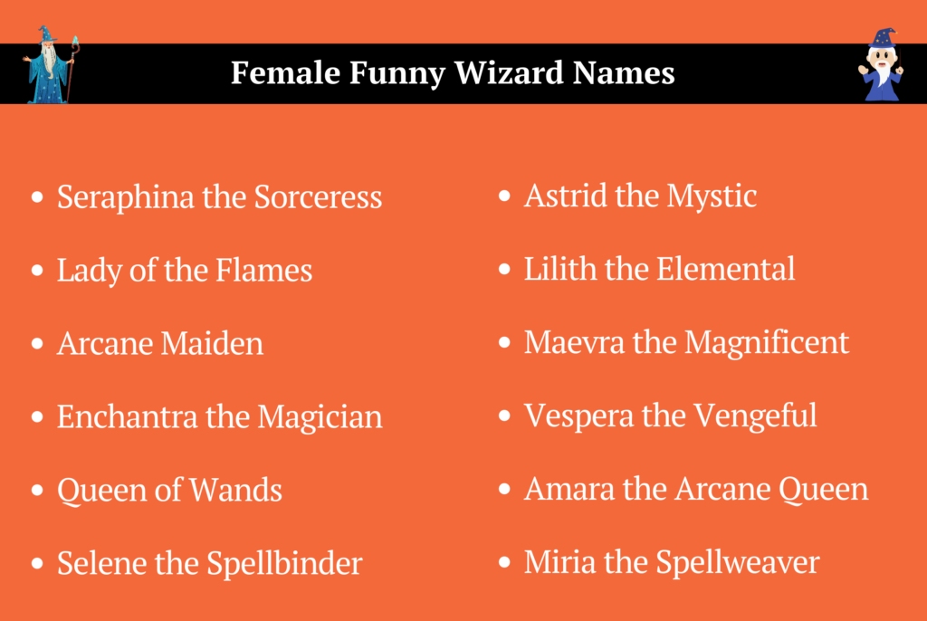 Female Funny Wizard Names 