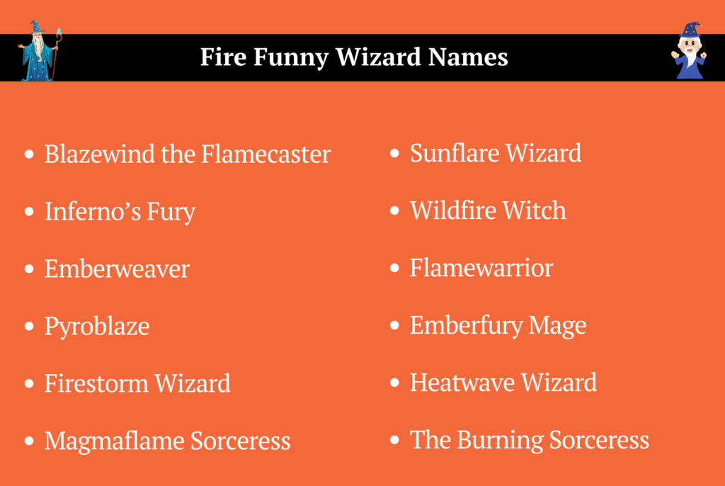 Fire Funny Wizard Names