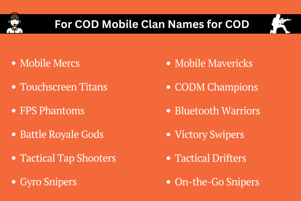 For COD Mobile Clan Names for COD