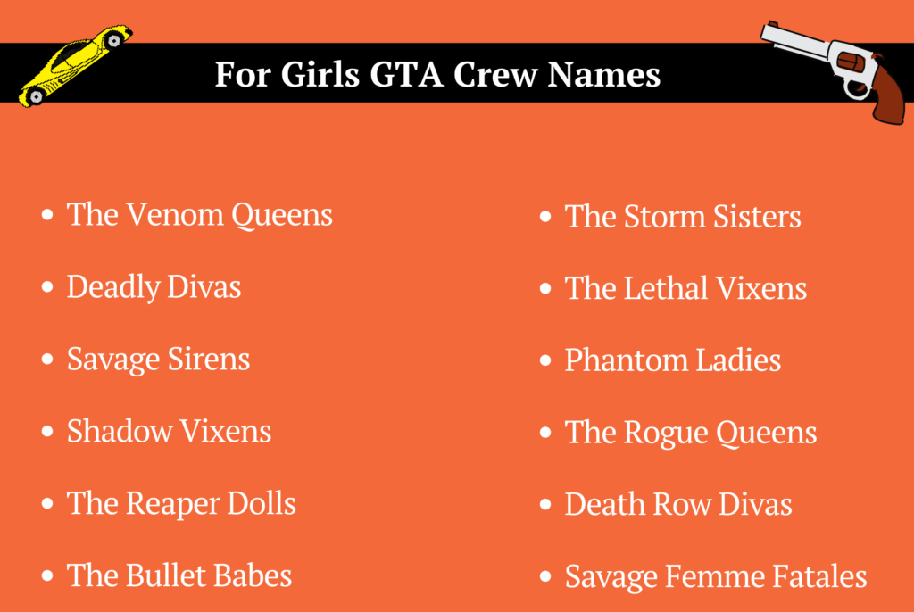 For Girls GTA Crew Names