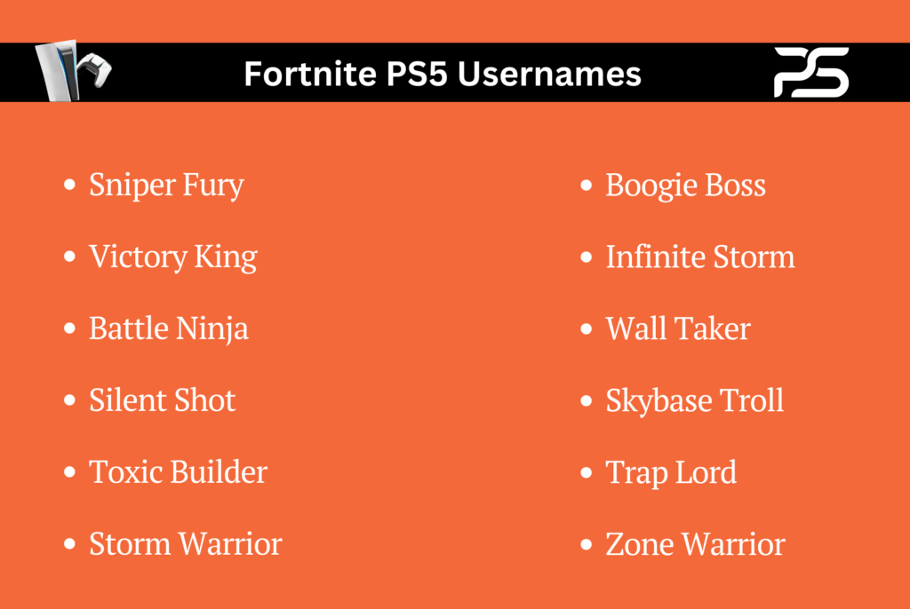 Fortnite PS5 Usernames