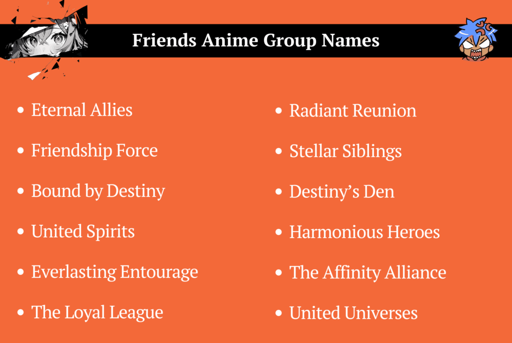 Friends Anime Group Names