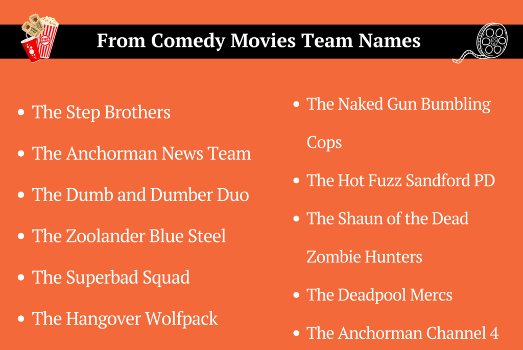 From Comedy Movies Team Names