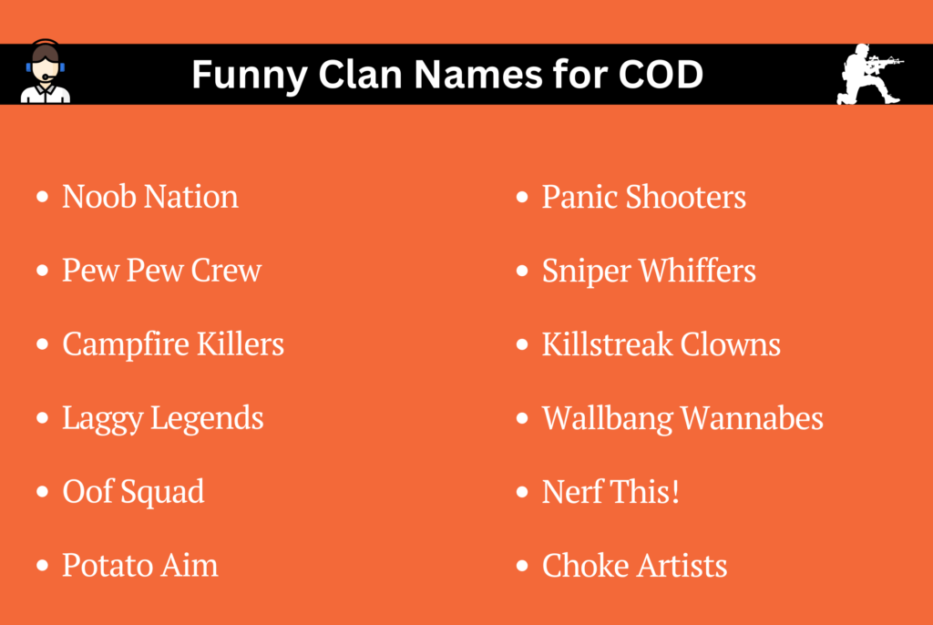 Funny Clan Names for COD