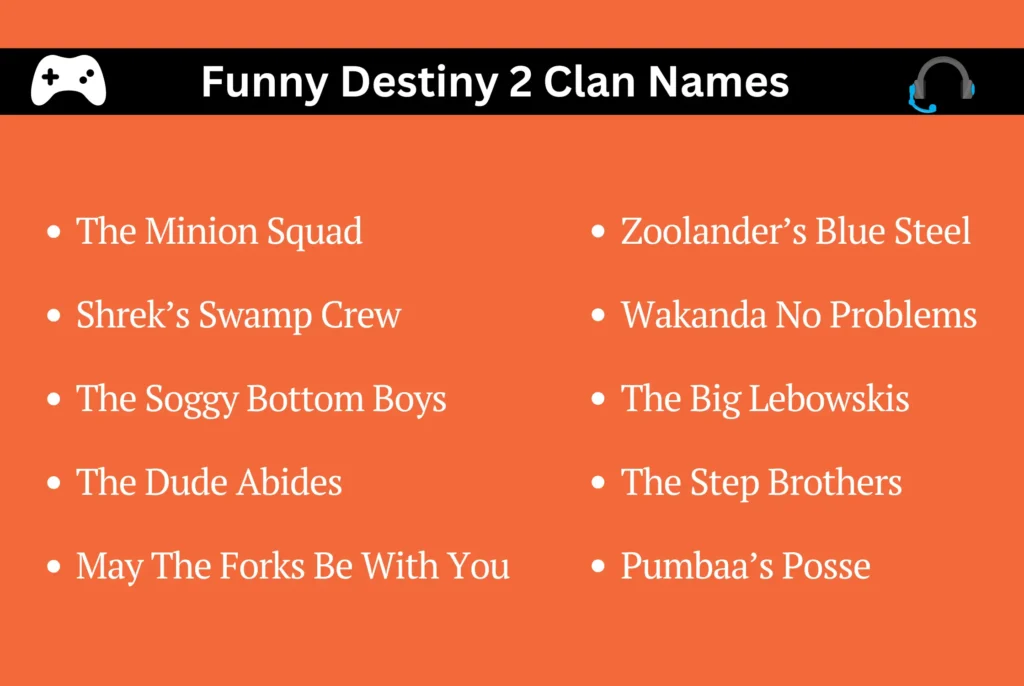 Funny Destiny 2 Clan Names