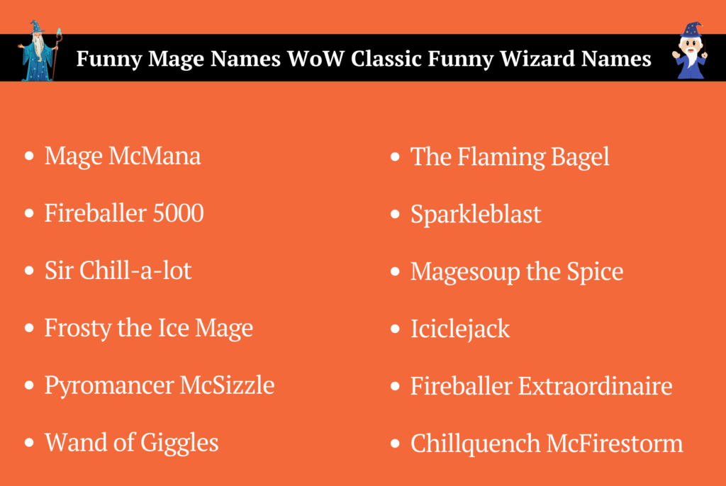 Funny Mage Names WoW Classic Funny Wizard Names