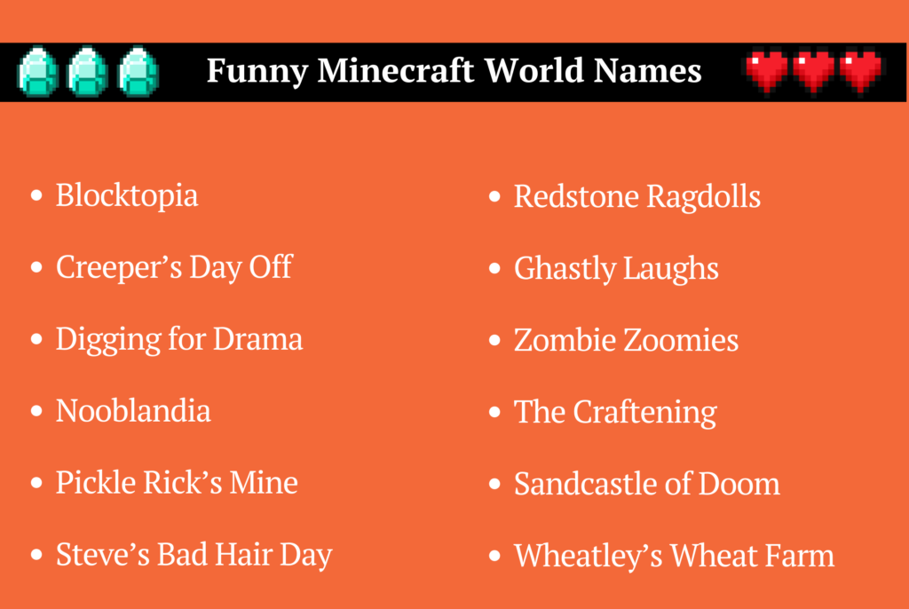 Funny Minecraft World Names