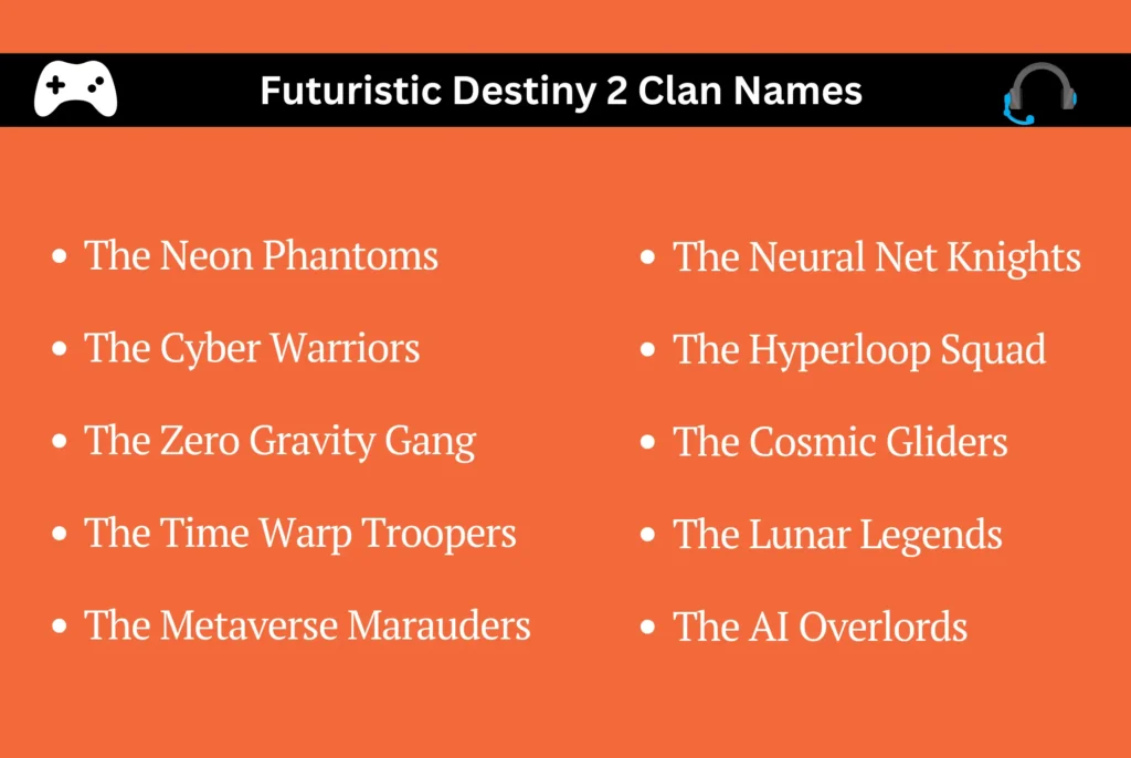Futuristic Destiny 2 Clan Names