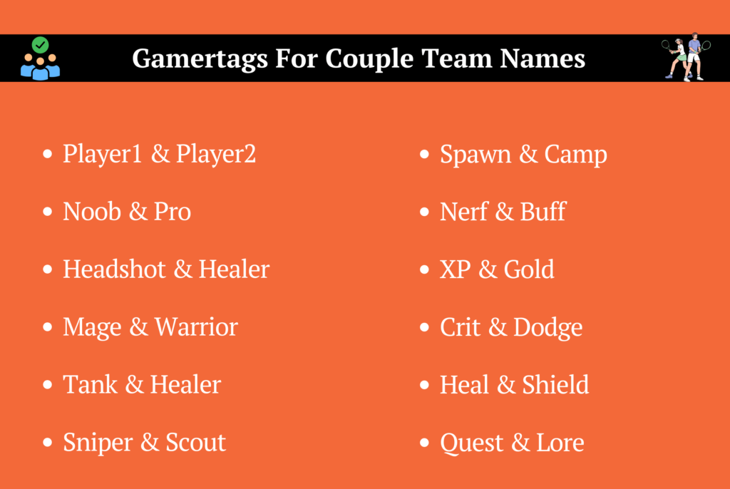 Gamertags For Couple Team Names