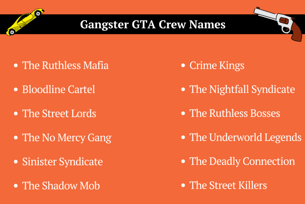 Gangster GTA Crew Names