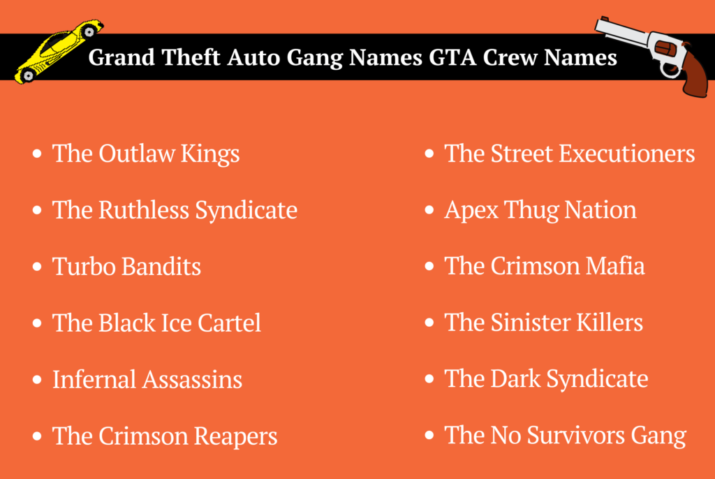 Grand Theft Auto Gang Names GTA Crew Names