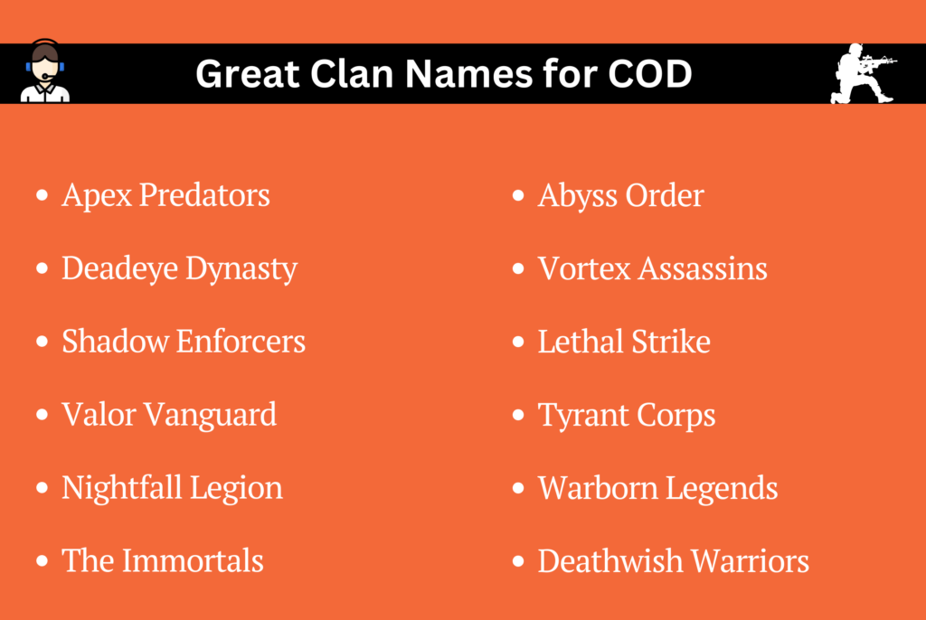 Great Clan Names for COD