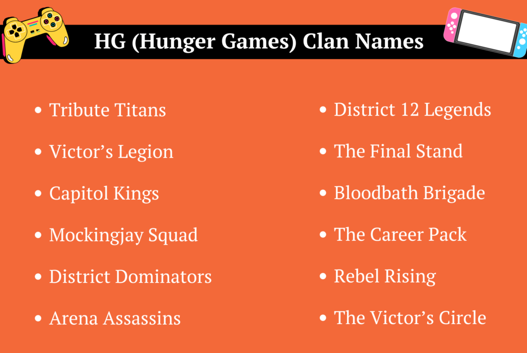 HG (Hunger Games) Clan Names