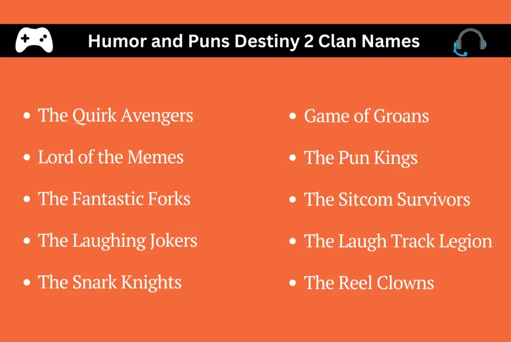 Humor and Puns Destiny 2 Clan Names