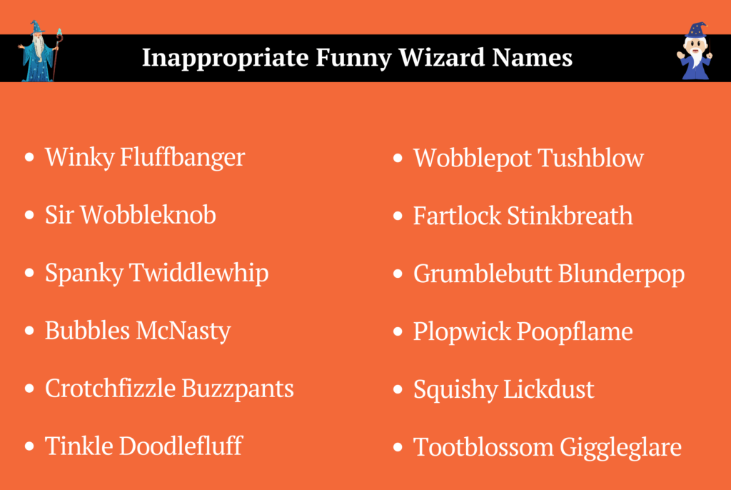 Inappropriate Funny Wizard Names