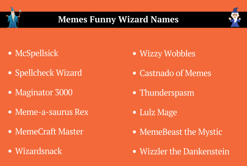 Memes Funny Wizard Names