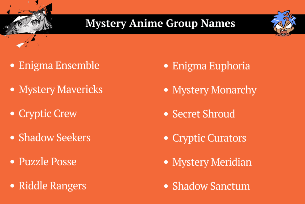 Mystery Anime Group Names