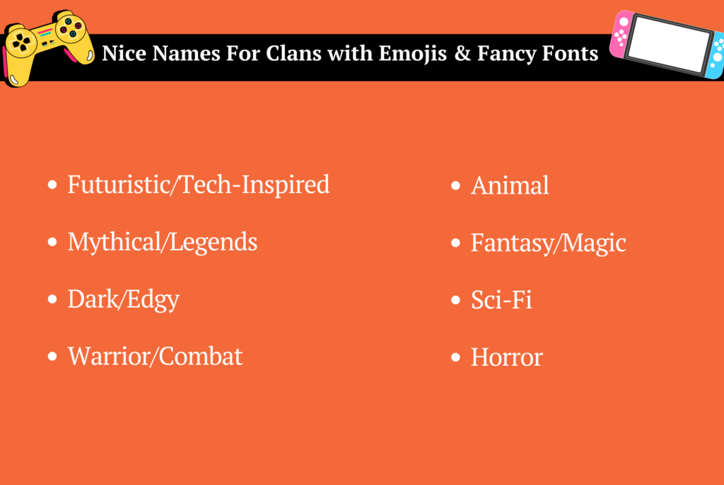 Nice Names For Clans with Emojis & Fancy Fonts