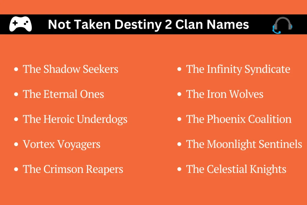 Not Taken Destiny 2 Clan Names