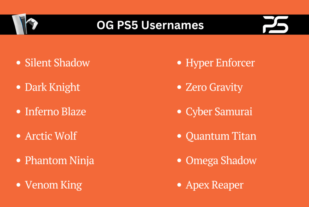 OG PS5 Usernames