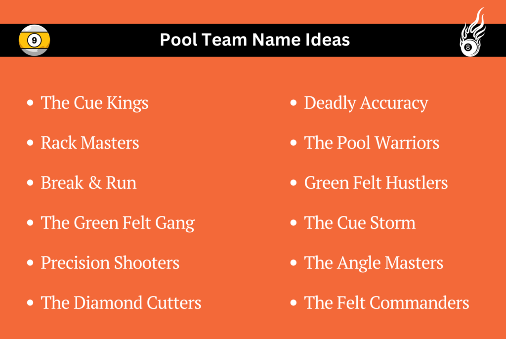 Pool Team Name Ideas