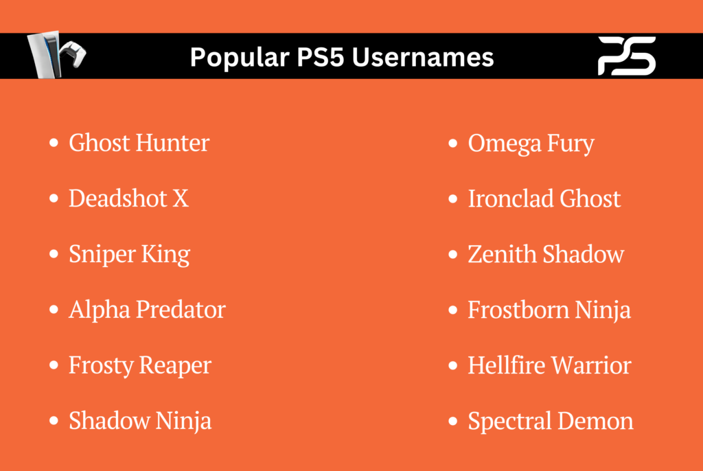 Popular PS5 Usernames