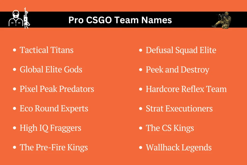 Pro CSGO Team Names