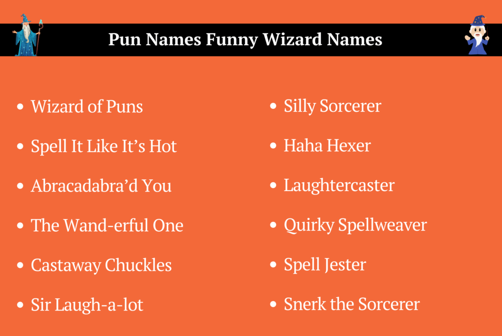 Pun Names Funny Wizard Names