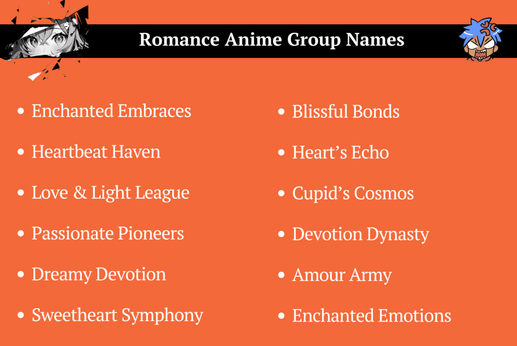Romance Anime Group Names