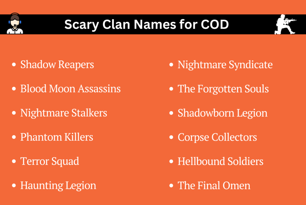 Scary Clan Names for COD