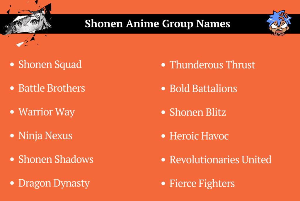 Shonen Anime Group Names