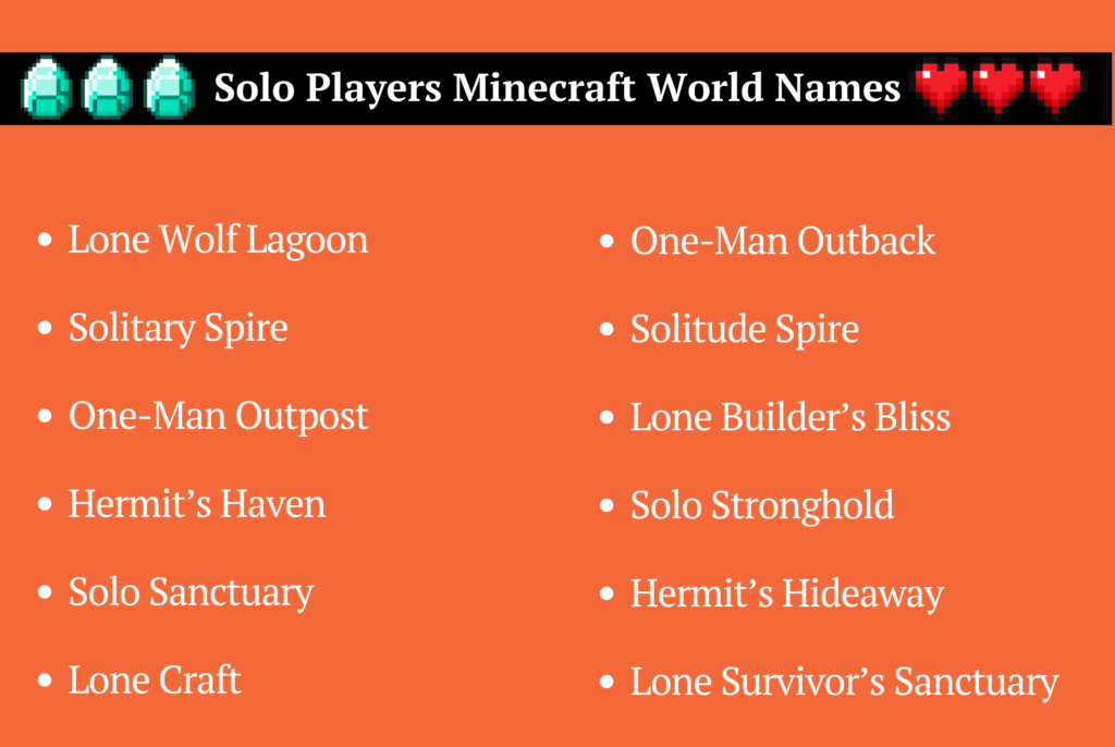 solo players minecraft world names