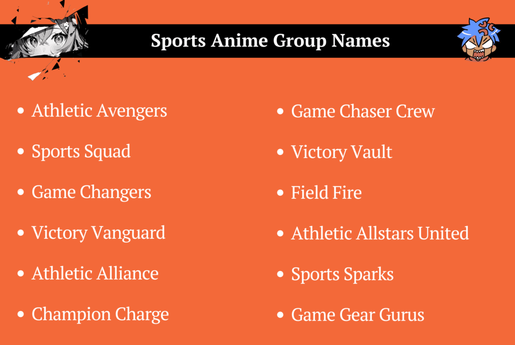 Sports Anime Group Names