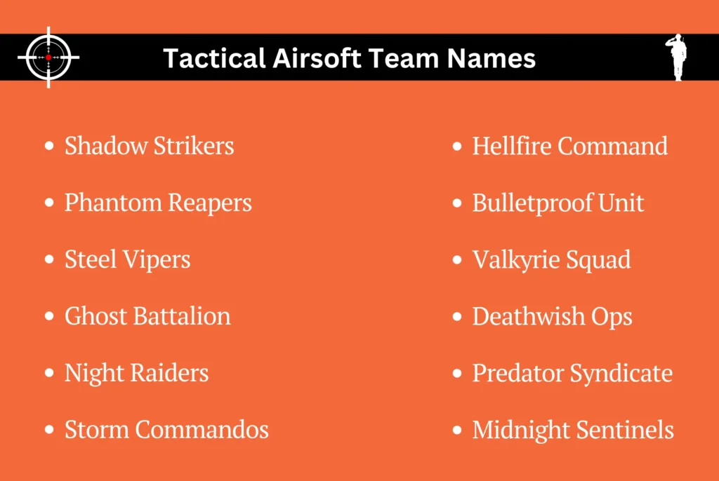 Tactical Airsoft Team Names